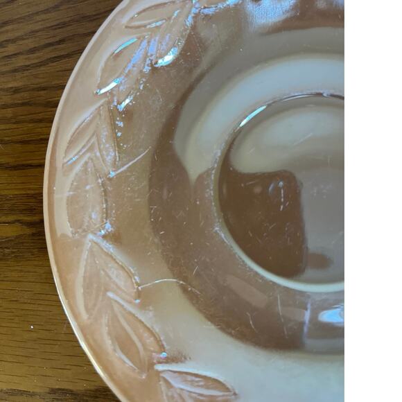Vintage Anchor Hocking Fire King Peach Luster Ovenware 6" Saucer MCM - Picture 3 of 4